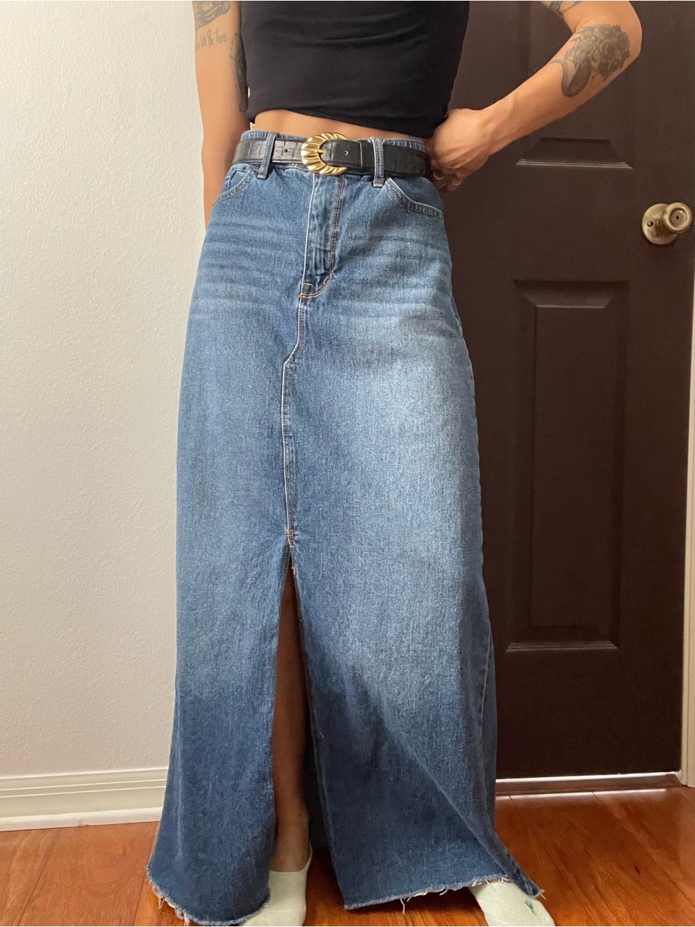 Curve Appeal denim maxi skirt